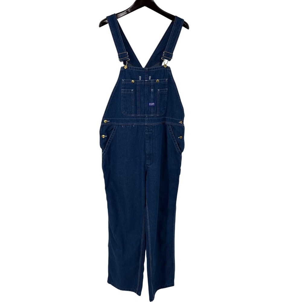 Big Smith Mens Indigo Blue Denim Bib Overalls 38x30 Workwear Western Farm Boy
